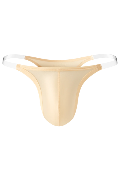 Invisible Strap Men's Thong, Sheer Belt High Cut Underwear