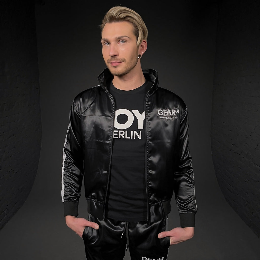 NYLON KINKSTER TRACK JACKET BLK/WHT