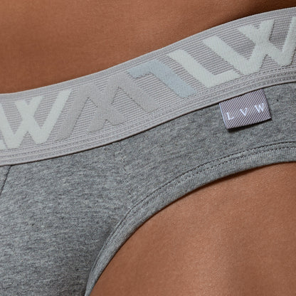 VISIBLY BIKINI BRIEF COTTON STRETCH - GREY MELANGE