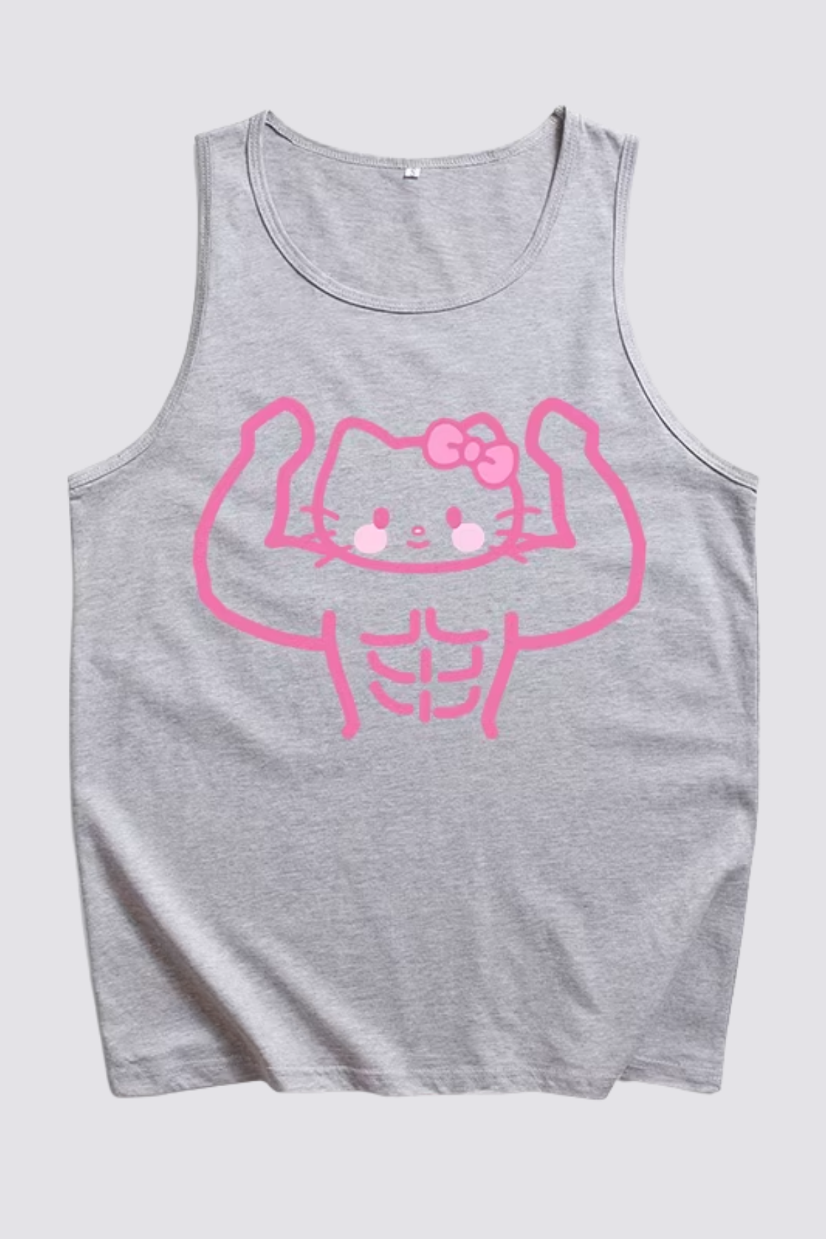 Naked Edge Cat Print Sleeveless Top Apricot