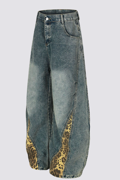 Native Rush Leopard Barrel Jeans
