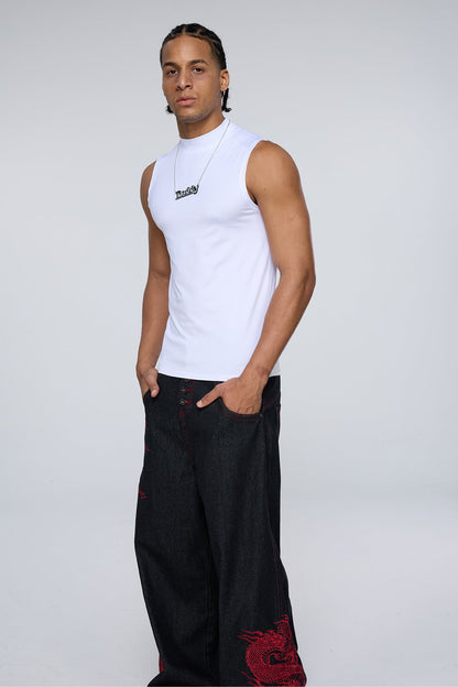 Neutral Obsidian Sleeveless Top White