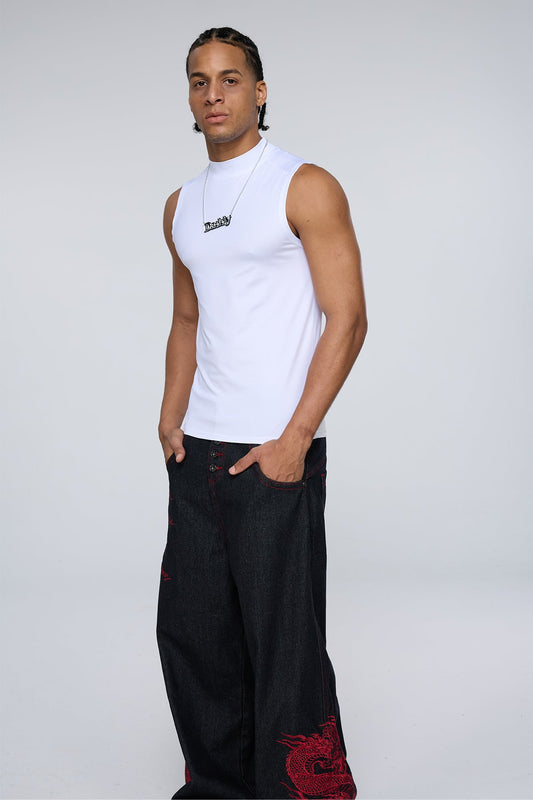 Neutral Obsidian Sleeveless Top White