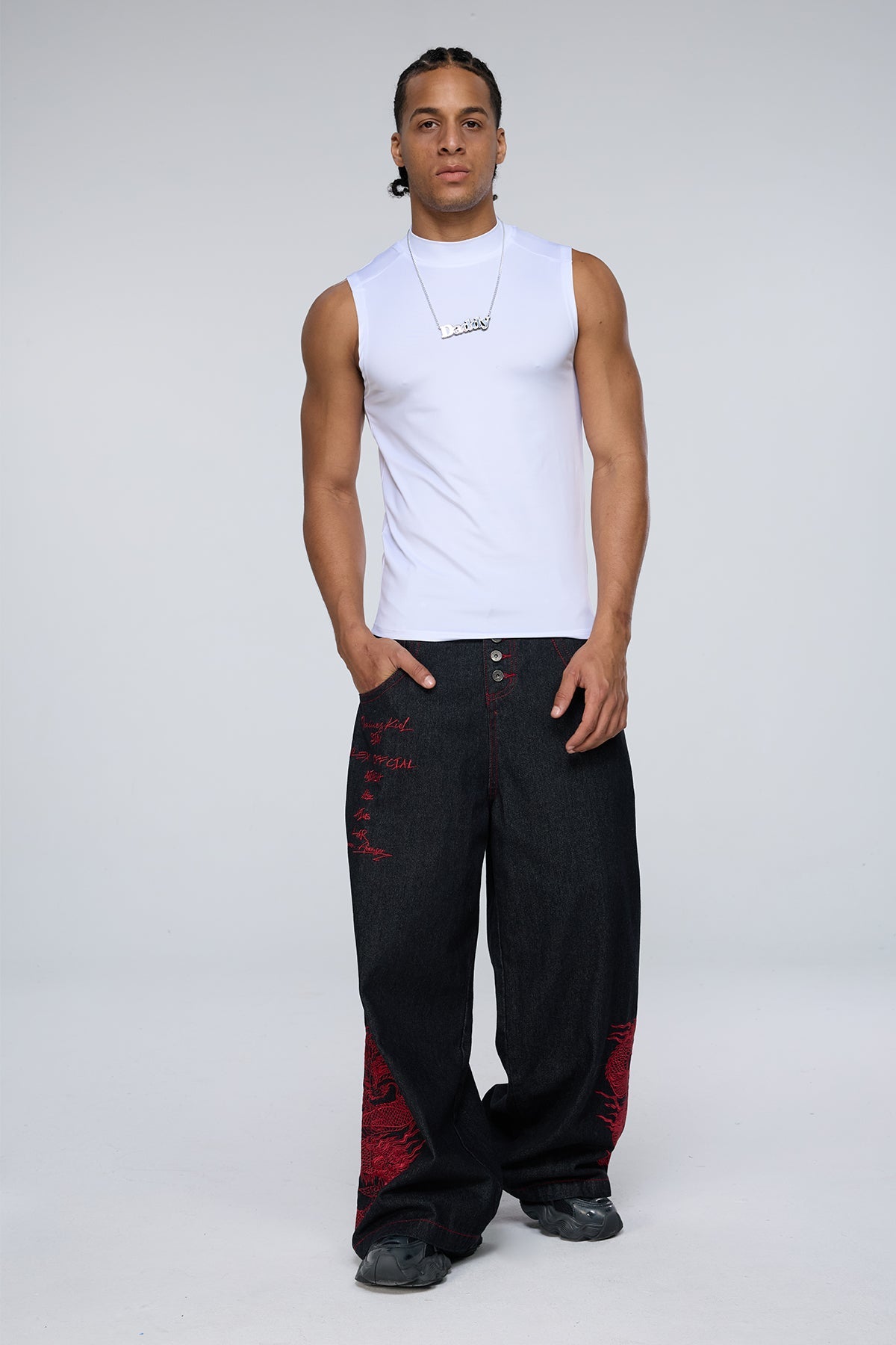 Neutral Obsidian Sleeveless Top White