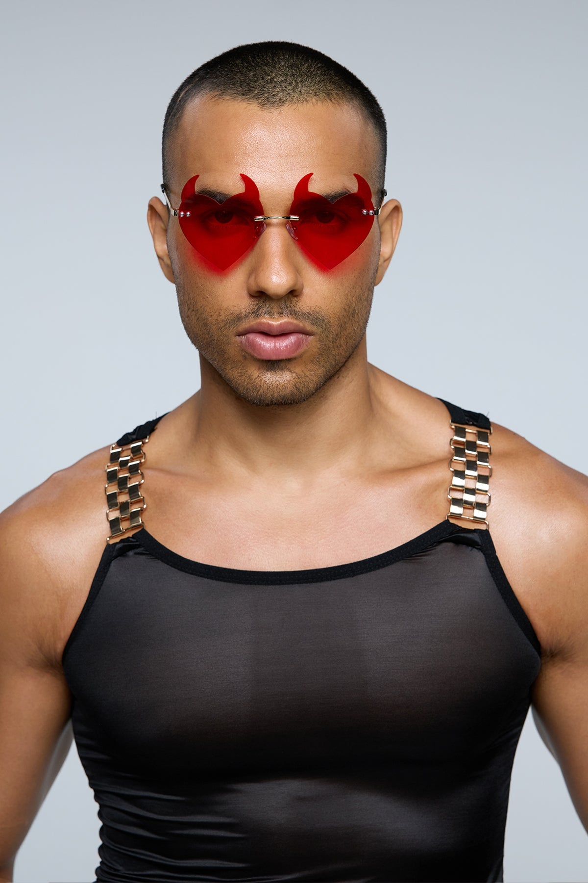 Neutral Shade Devil Sunglasses Red