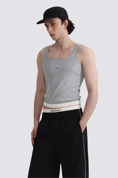 Neutral Stitch Knit Tank Top