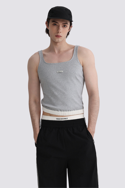 Neutral Stitch Knit Tank Top