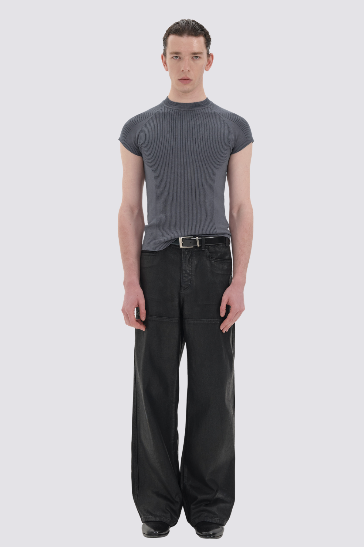 Neutral Void Stripe T-Shirt Grey