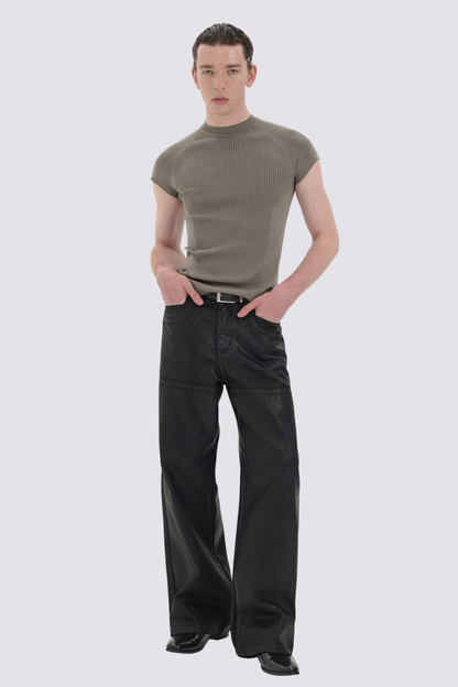 Neutral Void Stripe T-Shirt Olive Green