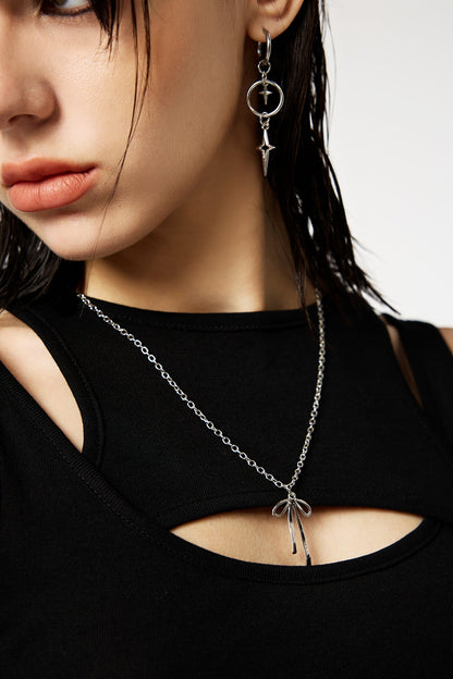Nickel Hook Butterfly Metal Necklace