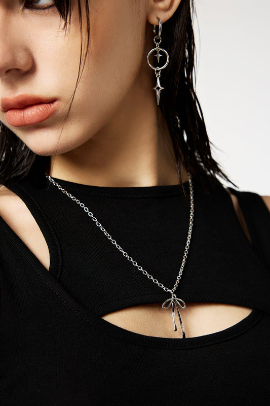 Nickel Hook Butterfly Metal Necklace