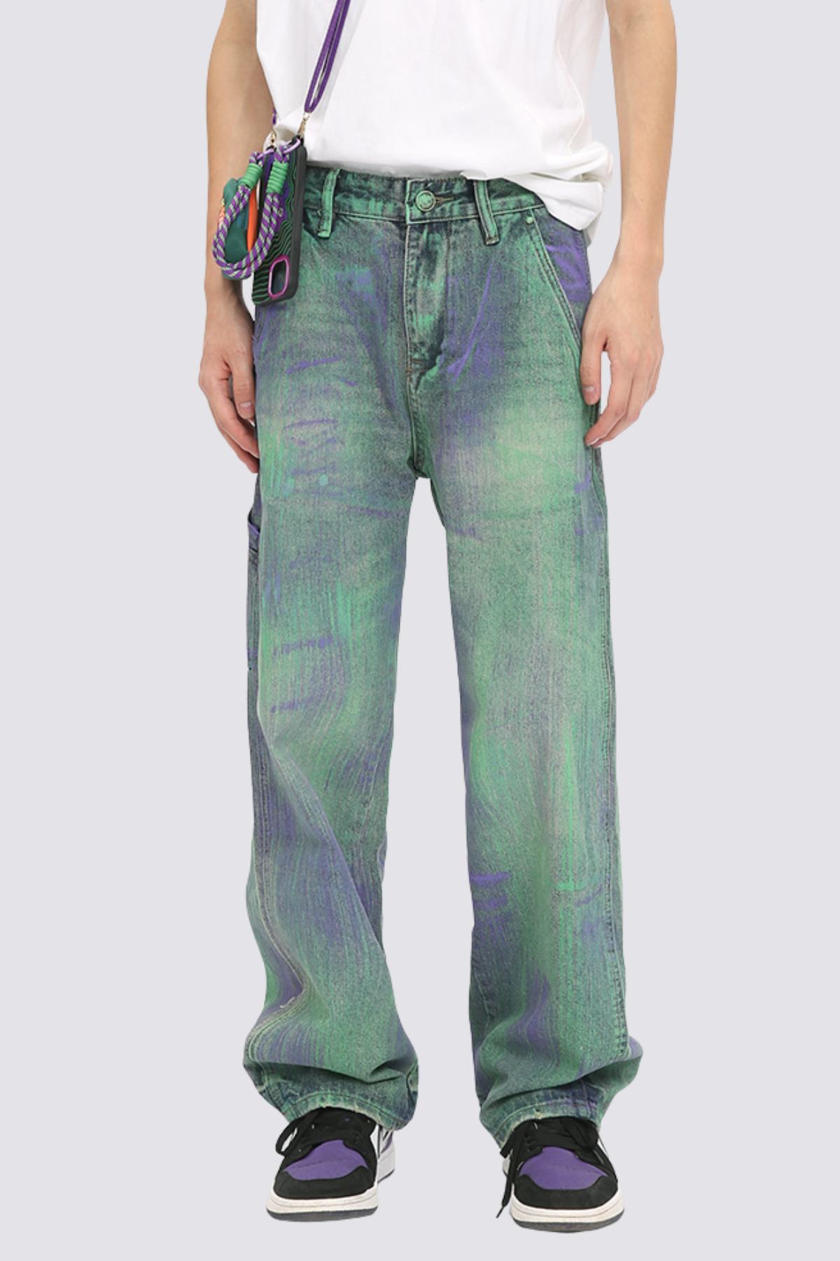Night Flow Straight Graffiti Jeans