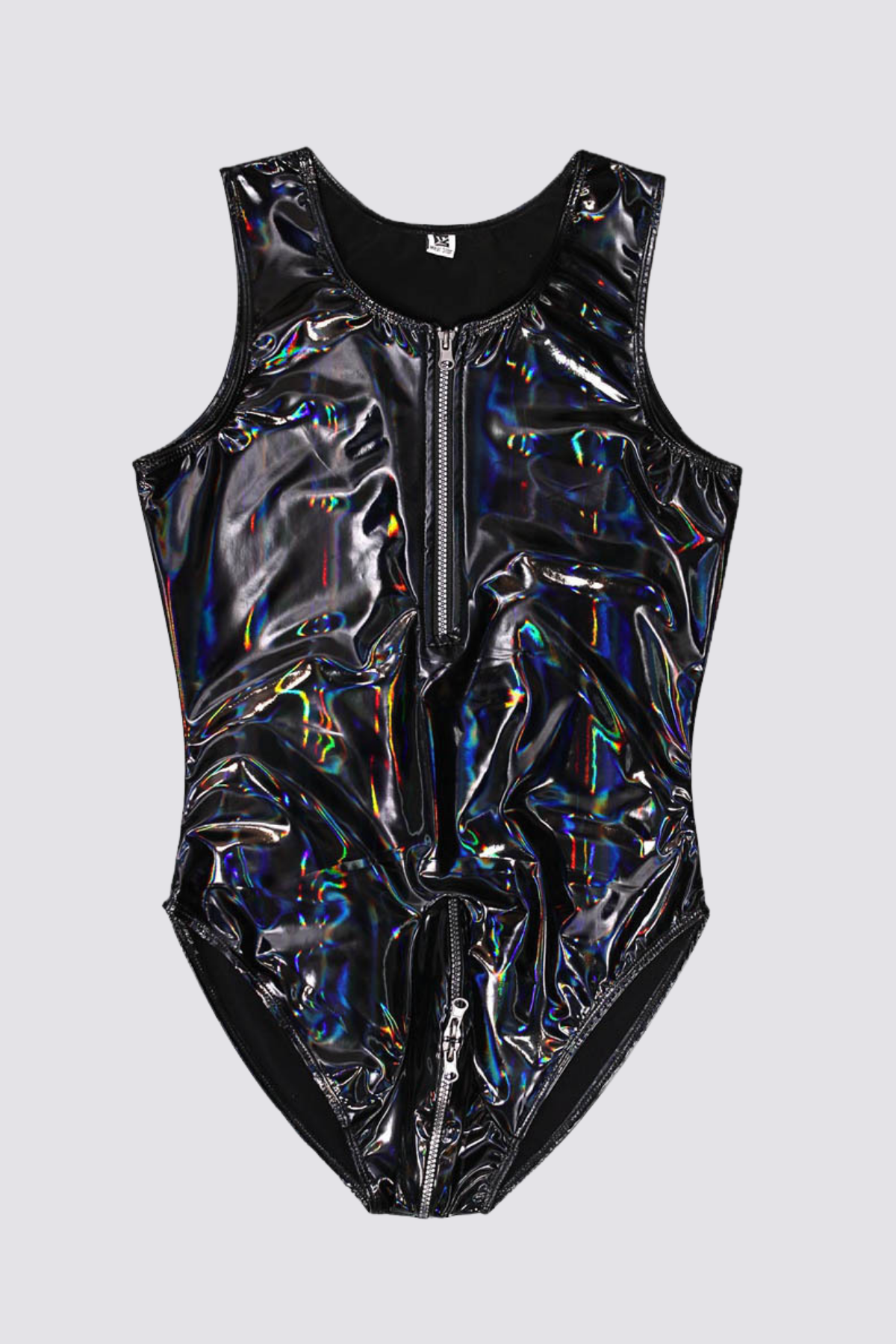 Night Pulse Zipper Glossy Bodysuit