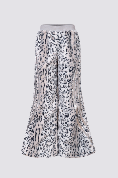 Night Roar Fur Leopard Bootcut Pants