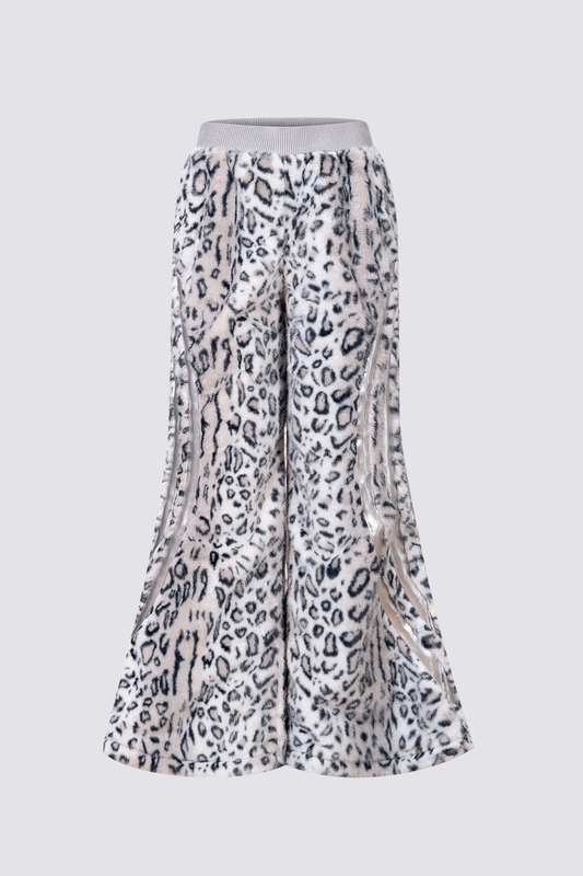 Night Roar Fur Leopard Bootcut Pants