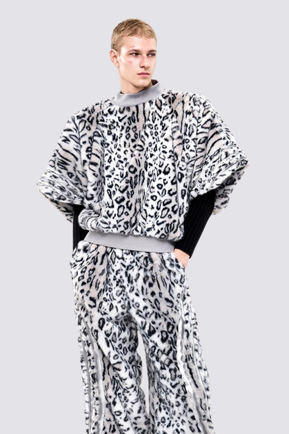 Night Roar Fur Leopard Print Jacket