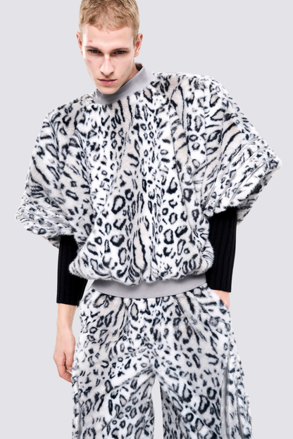 Night Roar Fur Leopard Print Jacket