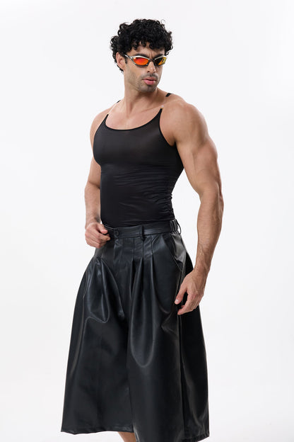 Night Sheet Spaghetti Top Black