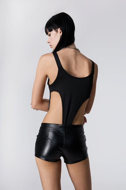 Night Tied Cutout Schoolbag Buckle Bodysuit