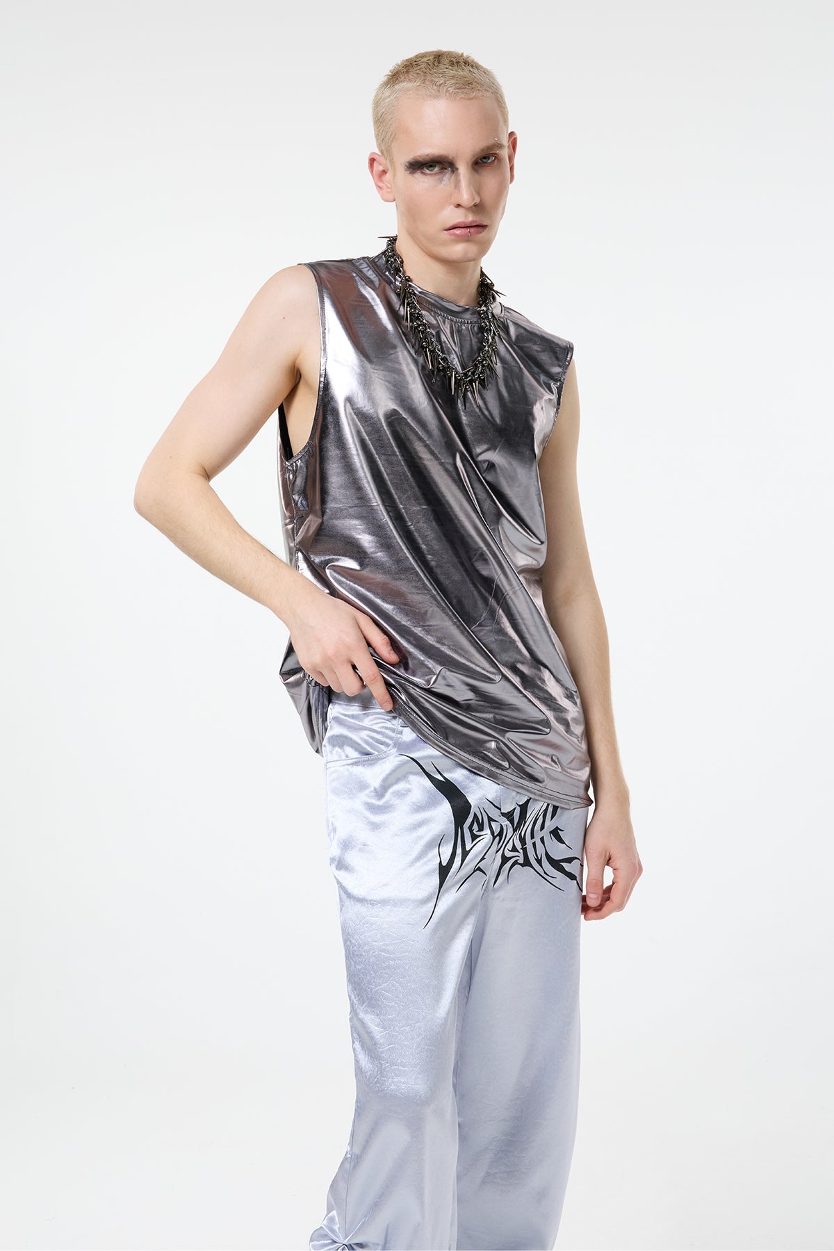 Null Horizon Metallic Sleeveless Top