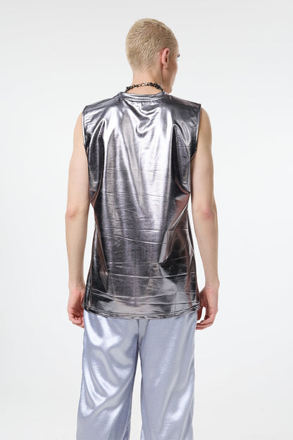 Null Horizon Metallic Sleeveless Top