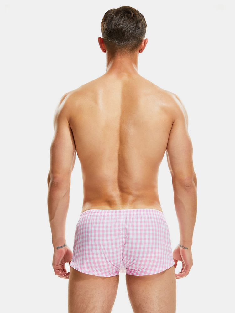 Plaid 100% Cotton Men's Soft Trunks