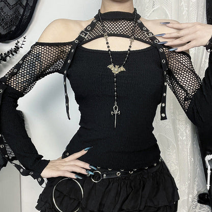 Gothic Punk Off-Shoulder Top