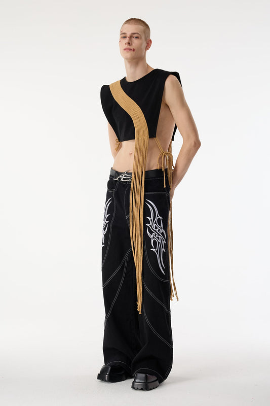 Obscure Cloak Fringe Crop Top