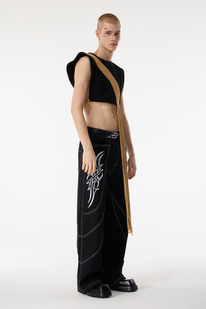 Obscure Cloak Fringe Crop Top