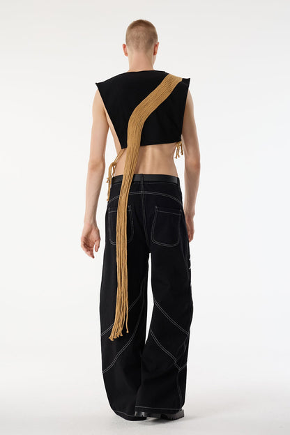 Obscure Cloak Fringe Crop Top