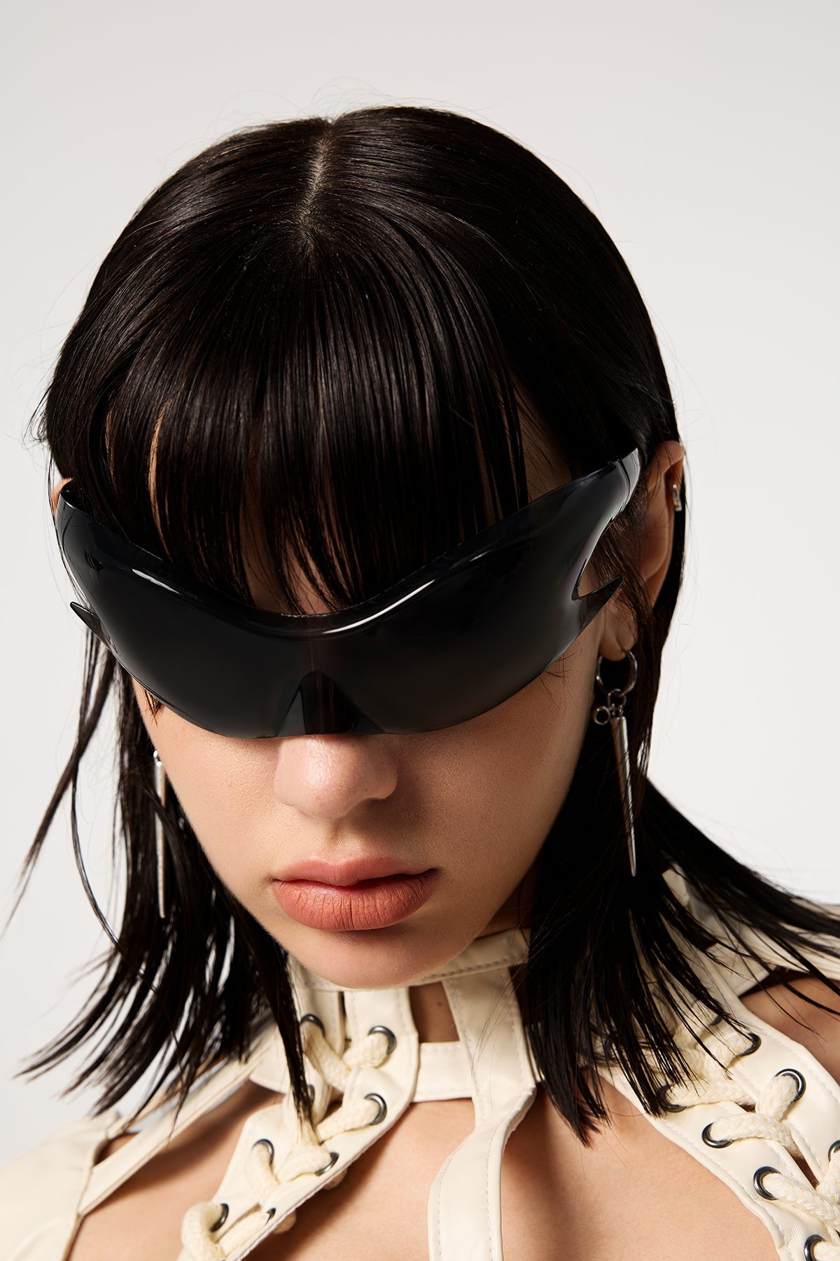 Obscure Eye Sculpted Sunglasses Black