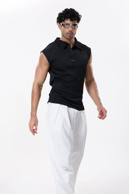 Obscure Sheet Sleeveless Top Black