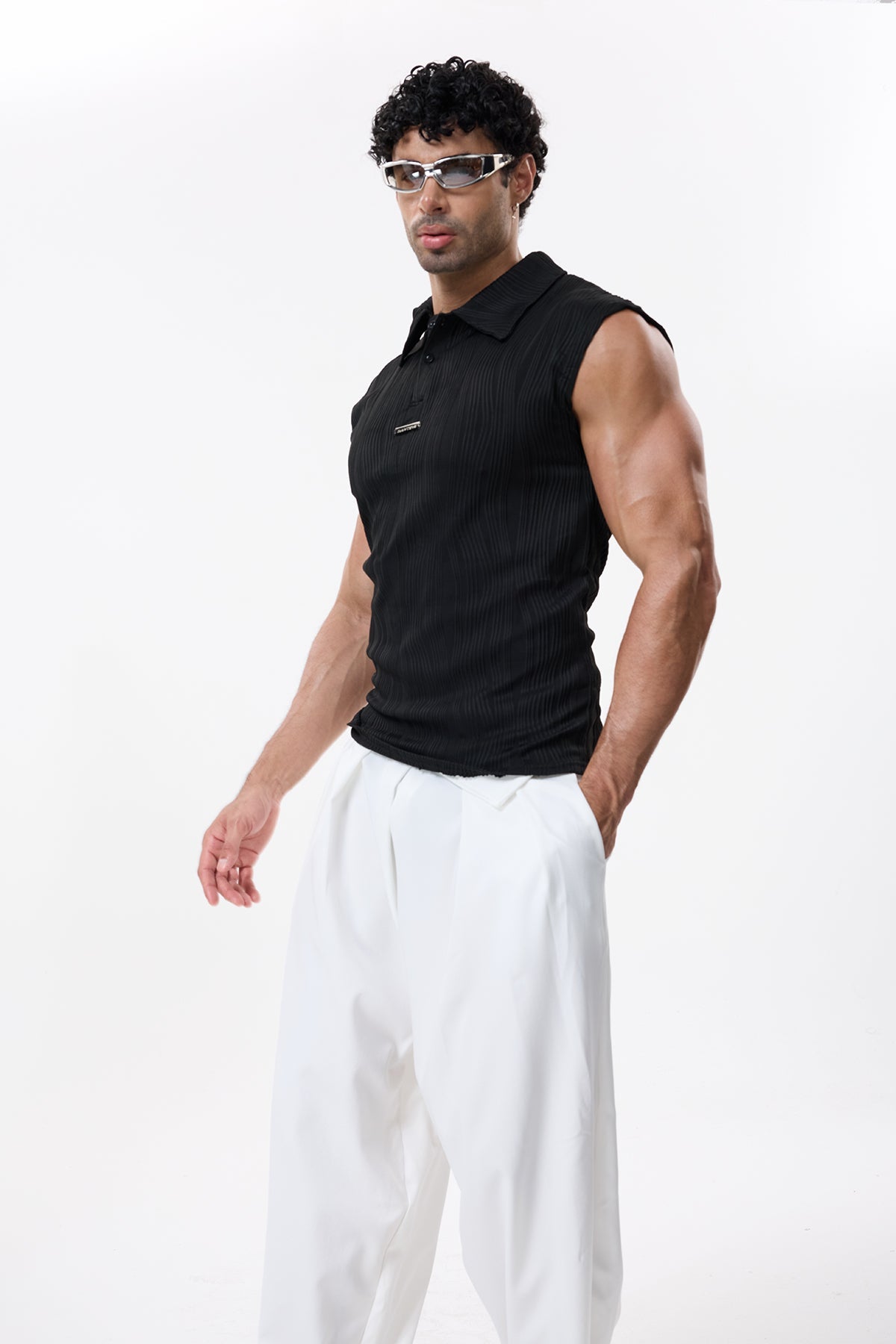 Obscure Sheet Sleeveless Top Black