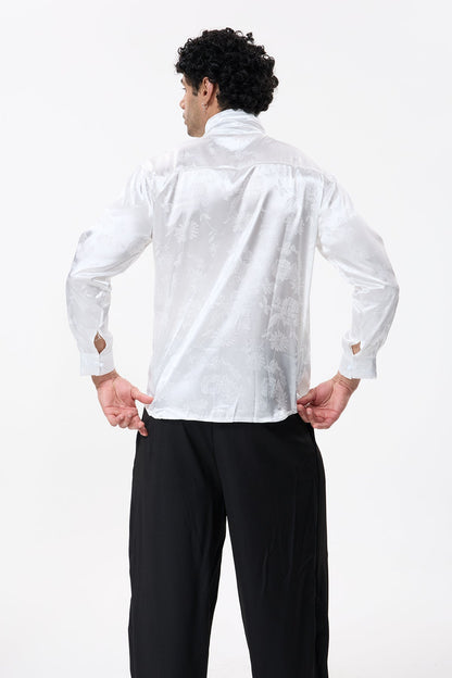 Obscure Wrap Long Sleeve Embroidery Shirt