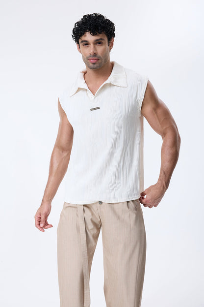 Obscure Sheet Sleeveless Top White