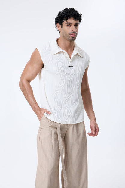 Obscure Sheet Sleeveless Top White