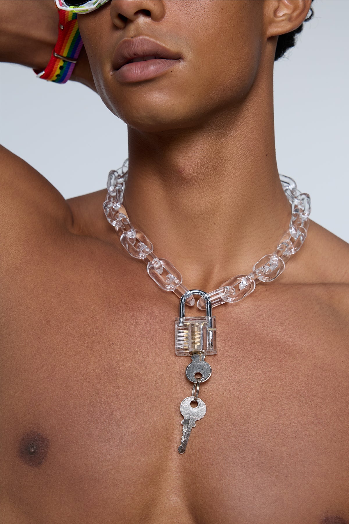 Obsidian Lens Acrylic Necklace
