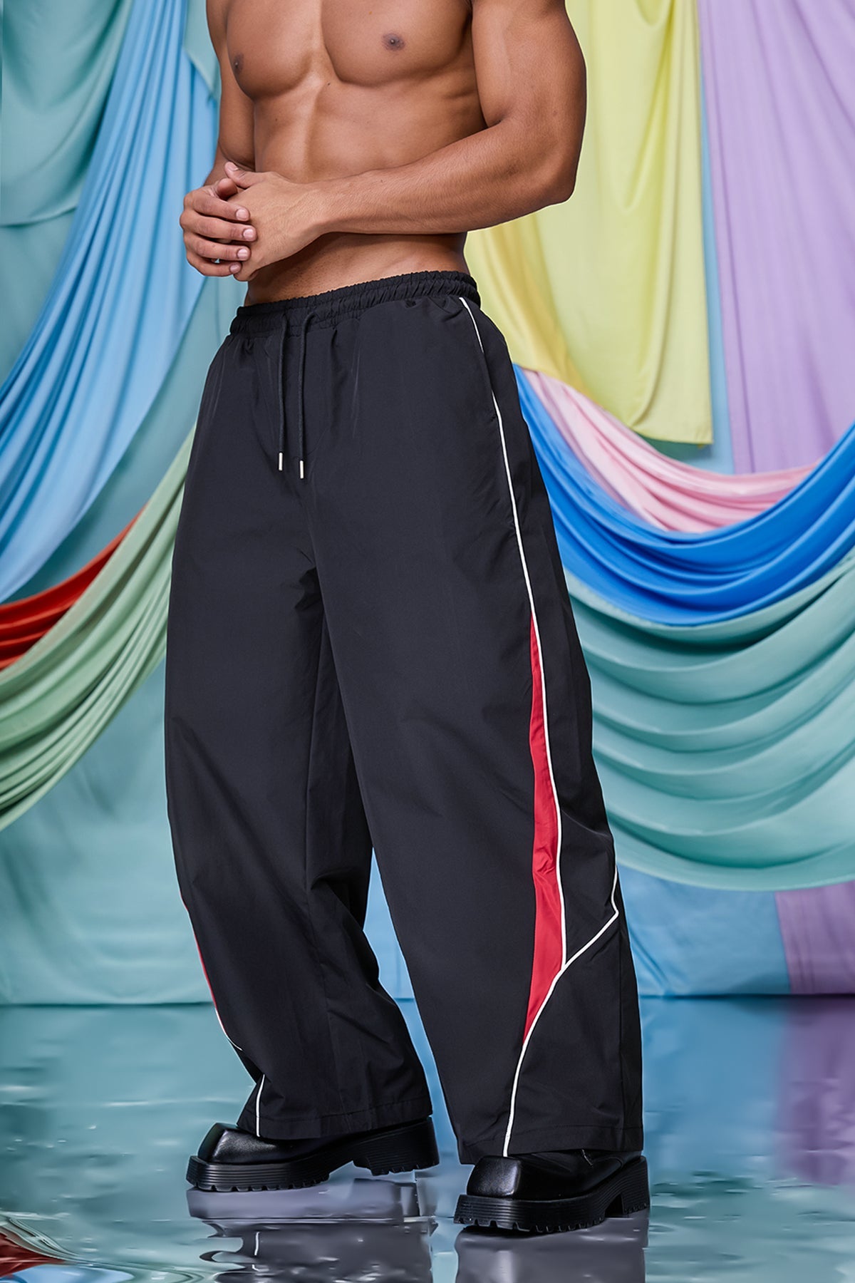 Obsidian Slack Wide Leg Pants Black