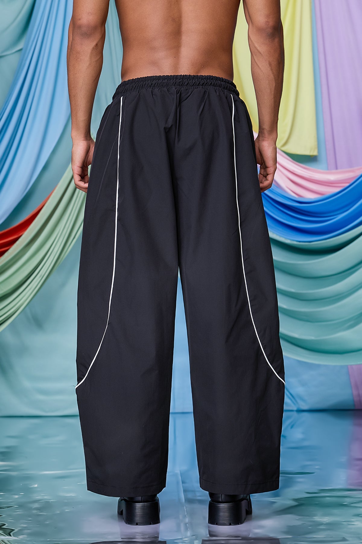 Obsidian Slack Wide Leg Pants Black