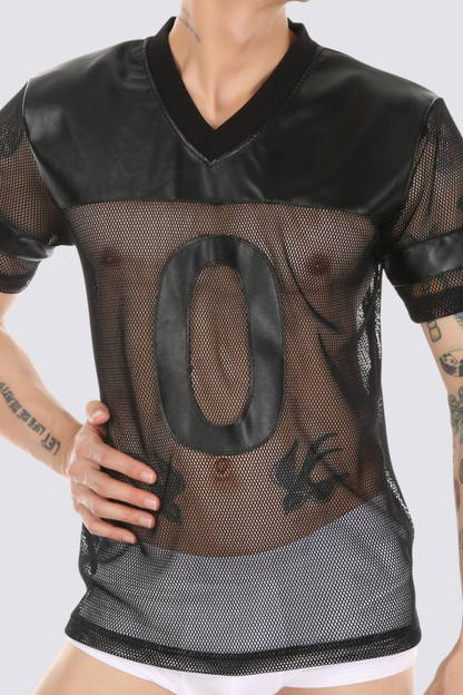 Opaque Air Patchwork V Neck Zero Top
