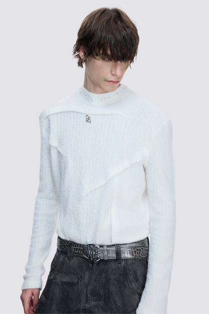 Opaque Stillness Long Sleeve Pearl Top White