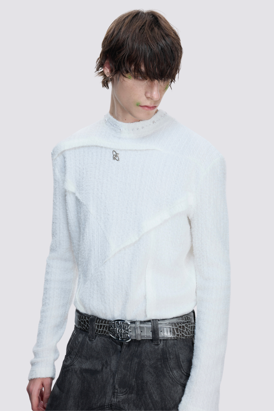 Opaque Stillness Long Sleeve Pearl Top White