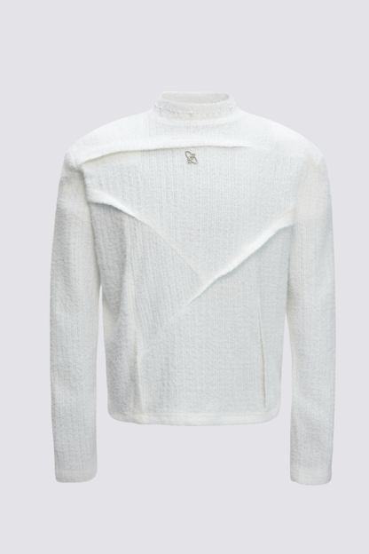 Opaque Stillness Long Sleeve Pearl Top White