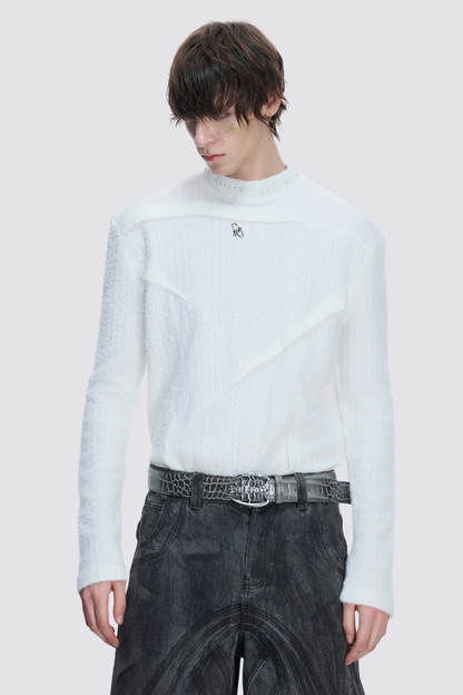 Opaque Stillness Long Sleeve Pearl Top White