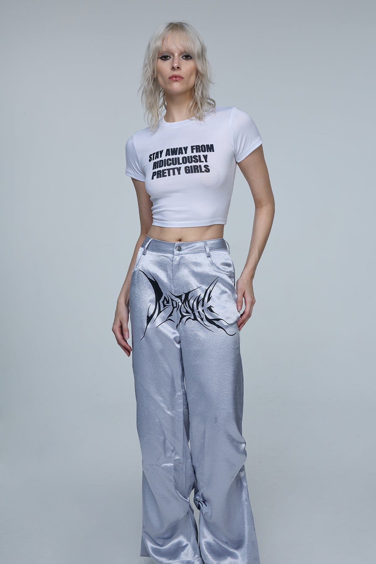Open Plane Print Crop Top