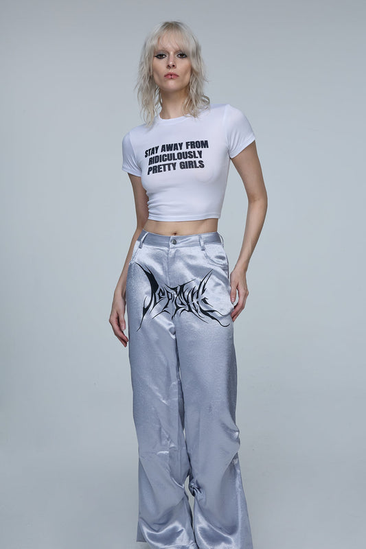 Open Plane Print Crop Top