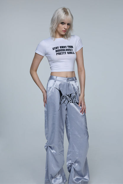 Open Plane Print Crop Top
