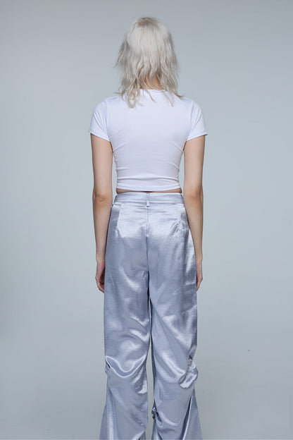 Open Plane Print Crop Top
