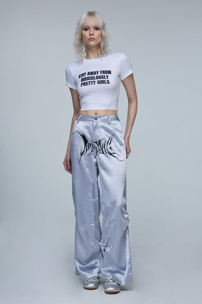 Open Plane Print Crop Top