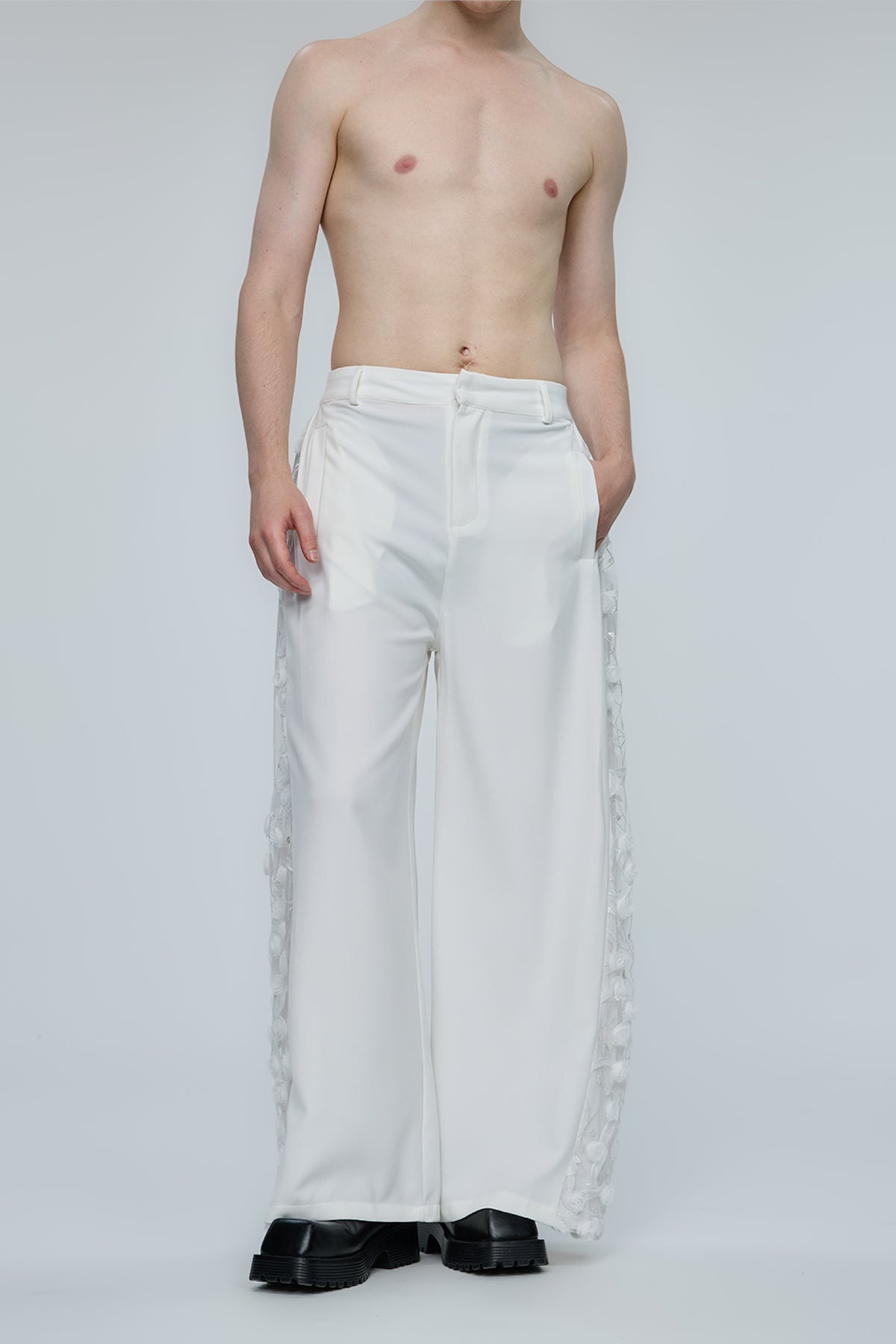 Optical Chaos Floral Wide Leg Pants
